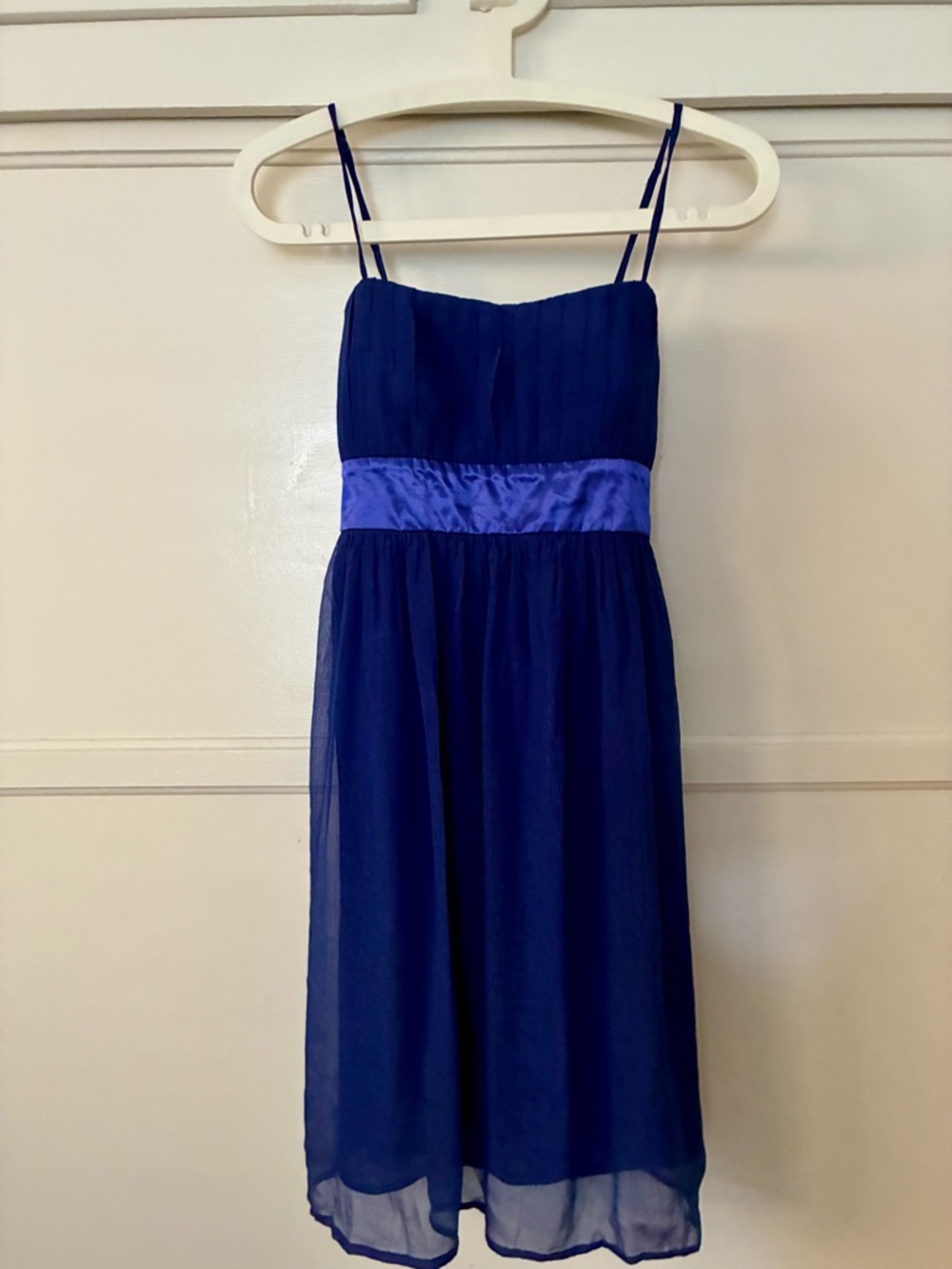 Vintage Dark Navy Cobalt Blue Spaghetti-Strap Party Dress Prom Y2K 00s 2000s